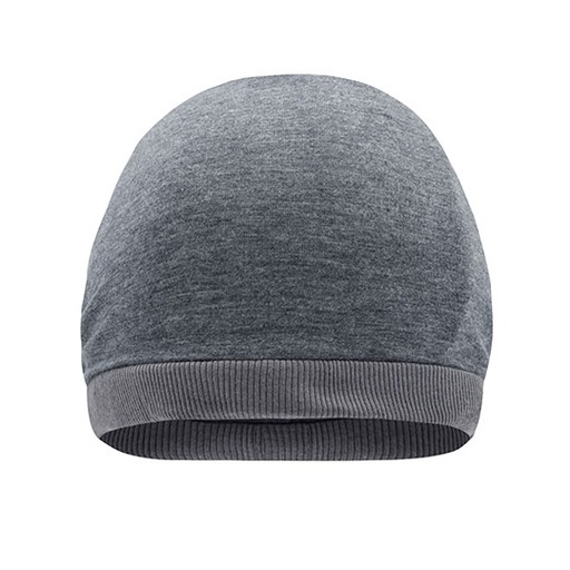 Dwukolorowa czapka beanie oversize MB6577 - Grey Heather & Dark Grey