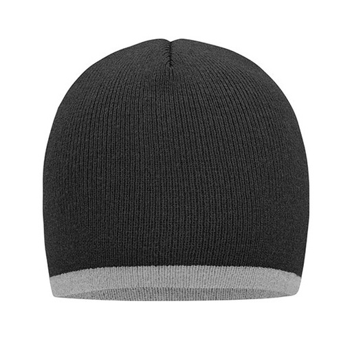 Czapka Dopasowana Dzianinowa MB7584 - Grey Melange & Light Grey Melange