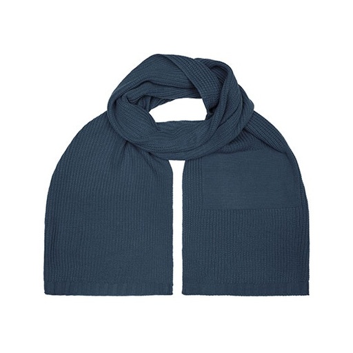 Szalik z prążkowanej dzianiny MB7995 - Navy