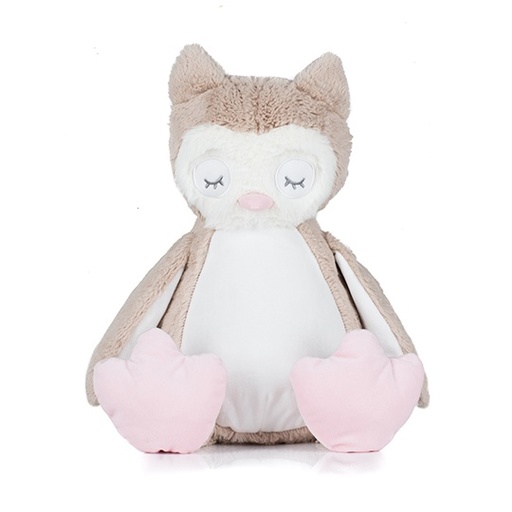 Pluszowa Sowa z zamkiem MM054 - Light Brown & Pink
