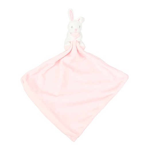 Pluszowy królik z kocykiem i grzechotką MM700 - Pink Rabbit