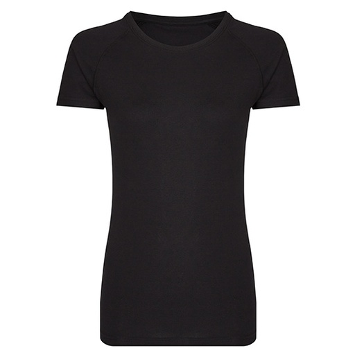 T-shirt Dopasowany Damski Bawełna z Elastanem MY120 - Black & Black