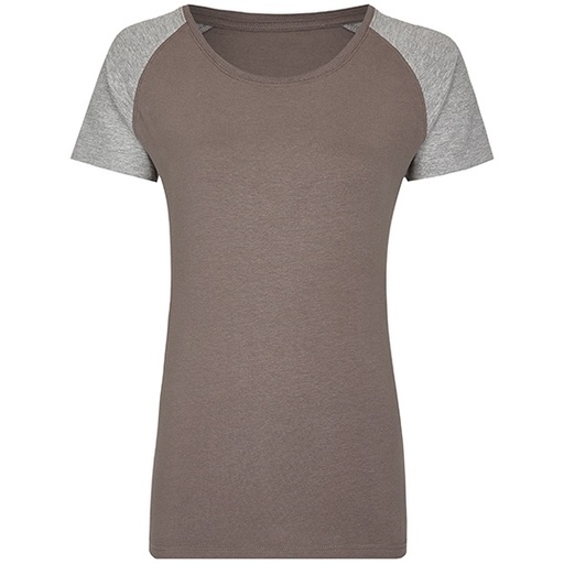 Dopasowany t-shirt damski MY120 - Grey Solid & Heather Grey