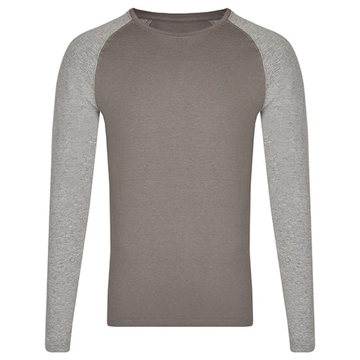 Uniseksowa koszulka z długim raglanowym rękawem MY210 - Grey Solid & Heather Grey