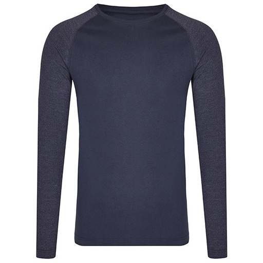 Koszulka z Długim Rękawem Raglanowa Unisex Bawełniana MY210 - Navy & Heather Navy