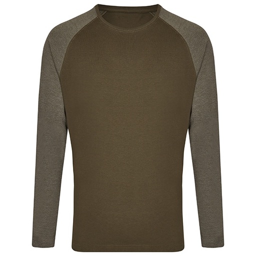Koszulka z Dlugim Rekawem Raglanowa Unisex Bawelniana MY210 - Olive & Heather Olive