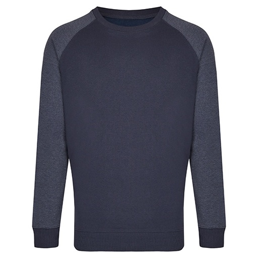 Bluza Męska Z Okrągłym Dekoltem Bawełniana Trzywarstwowa MY510 - Navy & Heather Navy