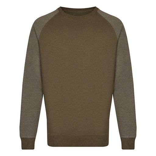 Bluza Meska Z Okraglym Dekoltem Bawelniana Trzywarstwowa MY510 - Olive & Heather Olive