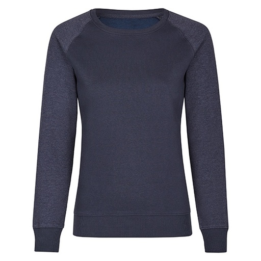 Bluza Damska Slim Bawełniana Trzywarstwowa MY520 - Navy & Heather Navy