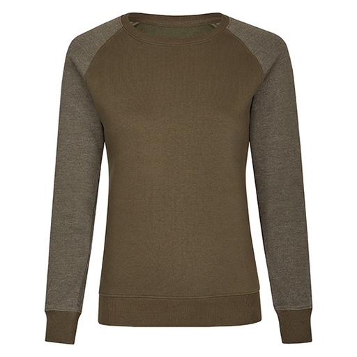 Bluza Damska Slim Bawełniana Trzywarstwowa MY520 - Olive & Heather Olive