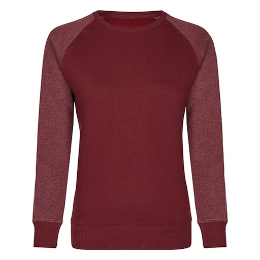Bluza Damska Slim Bawełniana Trzywarstwowa MY520 - Burgundy & Heather Burgundy