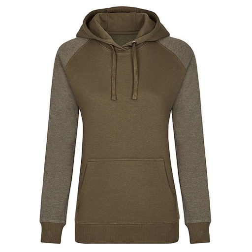 Bluza Damska Klasyczna Bawelniana z Kapturem MY620 - Olive & Heather Olive