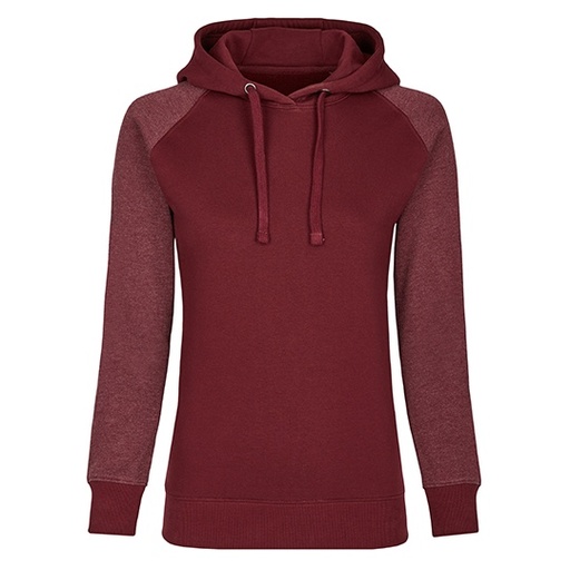 Damska bluza bez kieszeni raglanowa MY621 - Burgundy & Heather Burgundy