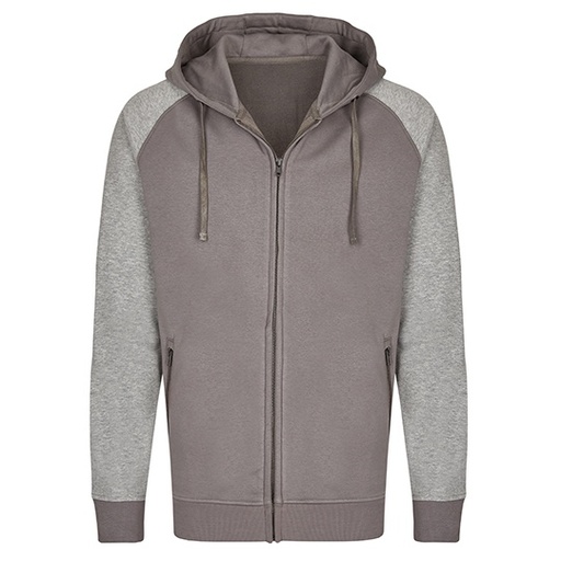 Bluza męska z kapturem MY710 - Grey Solid & Heather Grey