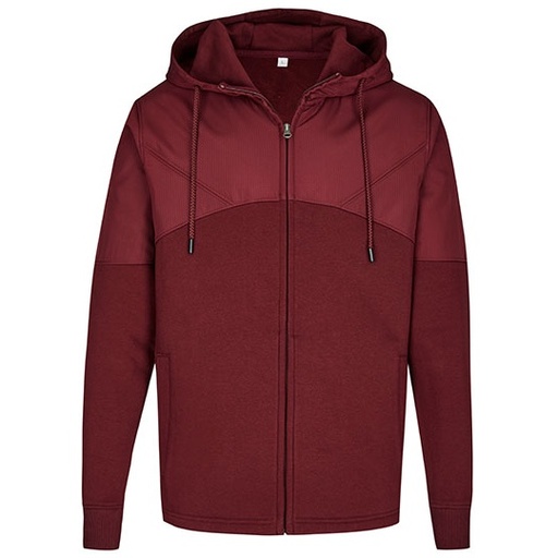 Bluza Rozpinana Klasyczna Mieszanka Materialow MY910 - Burgundy