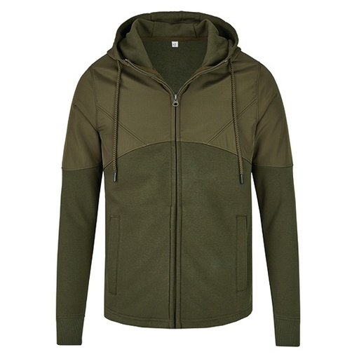 Bluza Rozpinana Klasyczna Mieszanka Materialow MY910 - Olive