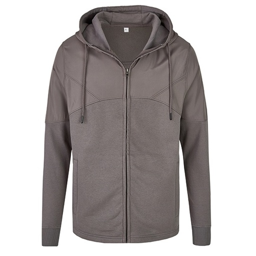 Bluza Rozpinana Klasyczna Mieszanka Materialow MY910 - Grey Solid