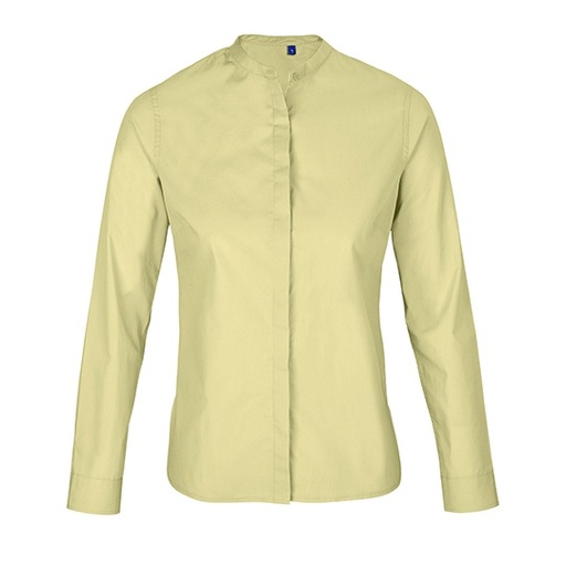 Koszula Damska Dopasowana Popelina Kolnierz Mao NB3787 - Beige