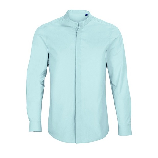 Męska koszula z kołnierzem Mao NB3792 - Soft Blue