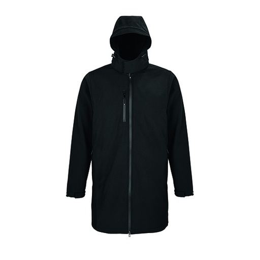 Męski Długi Softshell Wodoodporny z Odpinanym Kapturem NB3793 - Deep Black