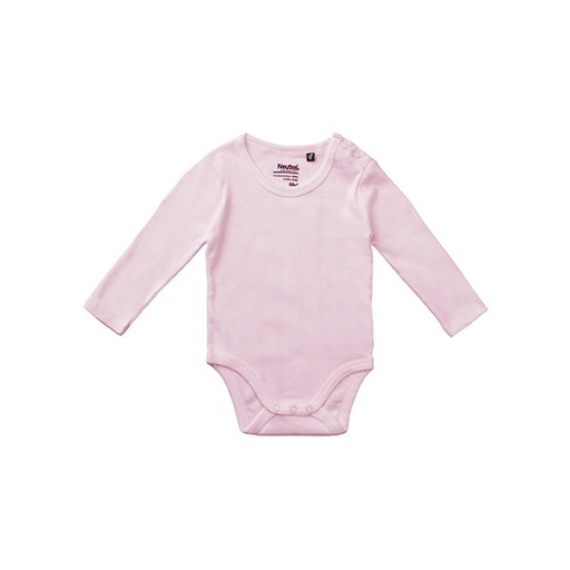 Body Niemowlece Dlugi Rekaw Bawelniane Organiczne NE11130 - Light Pink