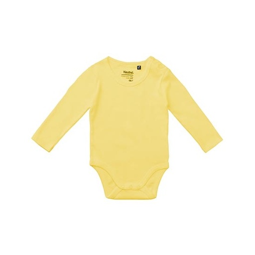 Body Niemowlęce Długi Rękaw Bawełniane Organiczne NE11130 - Dusty Yellow