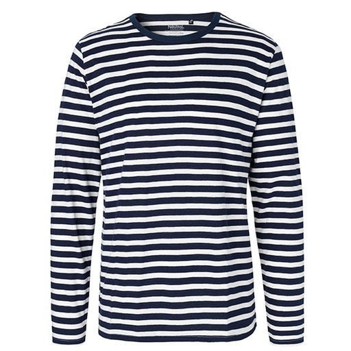 Męska koszulka z długim rękawem dopasowana NE61050 - White