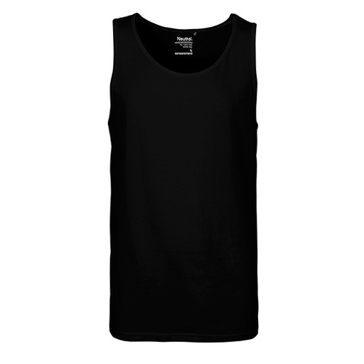 Męski tank top dopasowany bawełniany NE61300 - Black