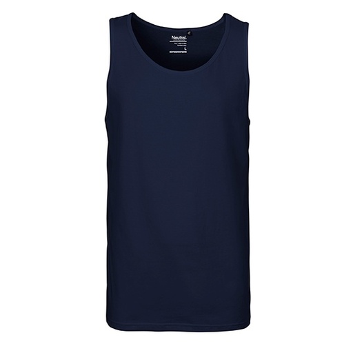 Męski tank top dopasowany bawełniany NE61300 - Navy