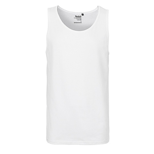 Męski tank top dopasowany bawełniany NE61300 - White