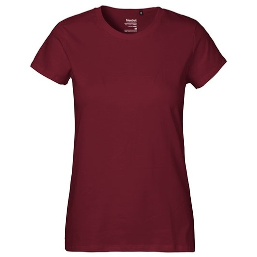 T-shirt Damski Klasyczny Bawelniany NE80001 - Bordeaux