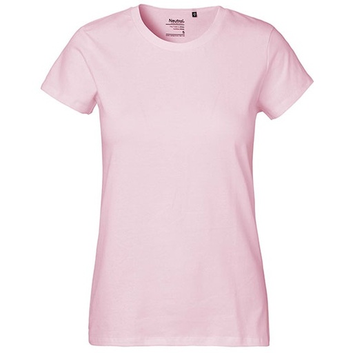 T-shirt Damski Klasyczny Bawelniany NE80001 - Light Pink