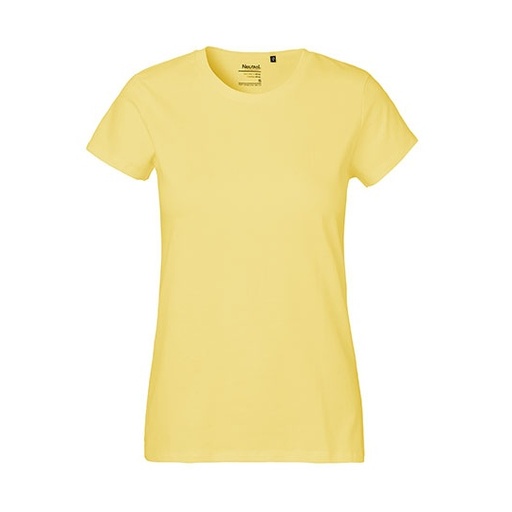 T-shirt Damski Klasyczny Bawelniany NE80001 - Dusty Yellow