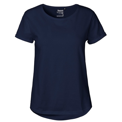T-shirt Damski Dopasowany Bawełna Organiczna NE80012 - Navy
