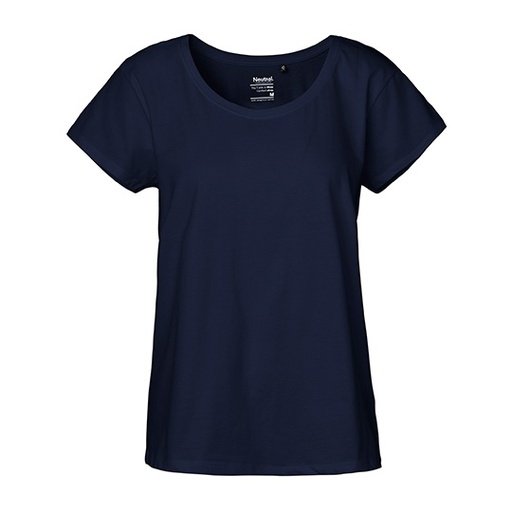 Damski T-shirt Oversize NE81003 - Navy