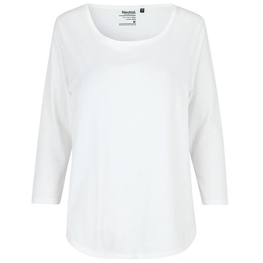 Damski T-shirt z rękawem 3/4 NE81006 - White
