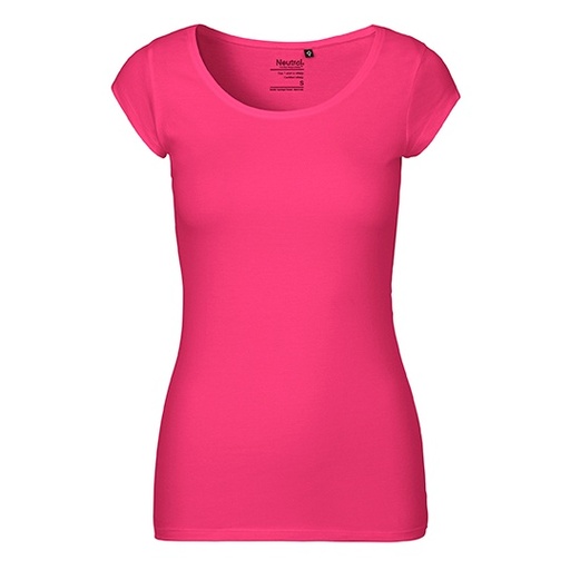 Damski t-shirt slim NE81010 - Pink