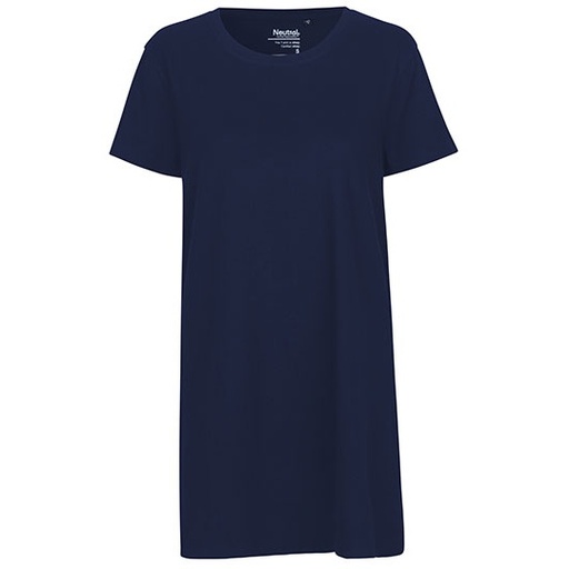 Długi damski T-shirt z bawełny NE81020 - Navy
