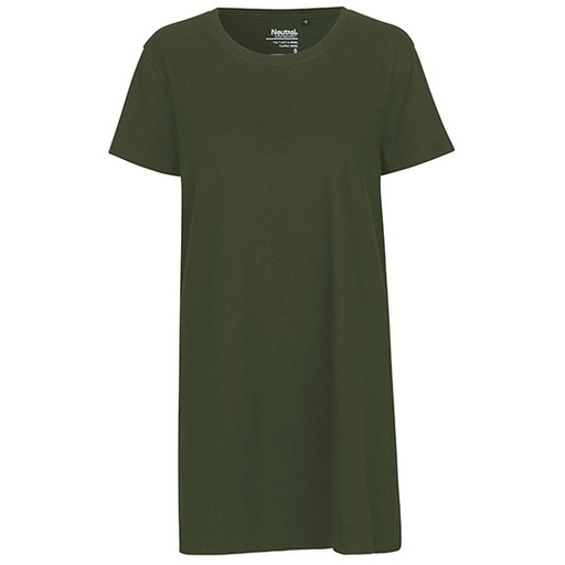 Długi damski T-shirt bawełniany NE81020 - Military