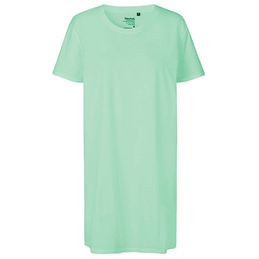 Długi damski T-shirt bawełniany NE81020 - Dusty Mint
