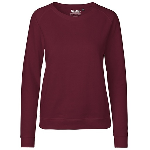 Bluza Damska Klasyczna Raglanowa Bawełniana Ekologiczna NE83001 - Bordeaux