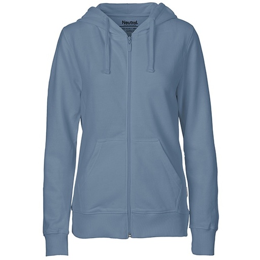 Damska bluza z kapturem na zamek NE83301 - Dusty Indigo