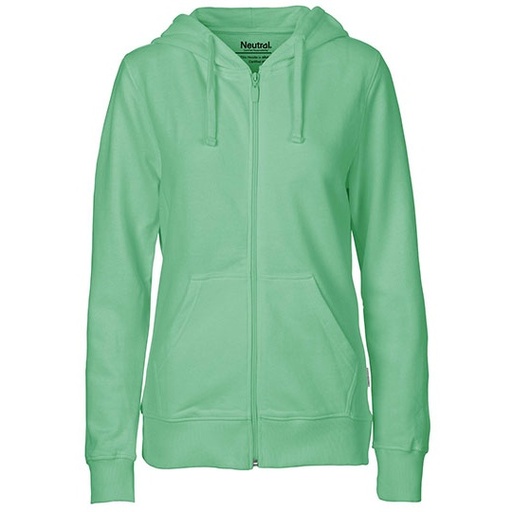 Bluza Damska z Kapturem Rozpinana Bawełniana NE83301 - Dusty Mint