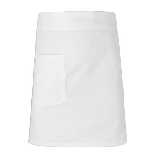 Fartuch Krotki Bawelniany z Kieszenia NE92002 - White