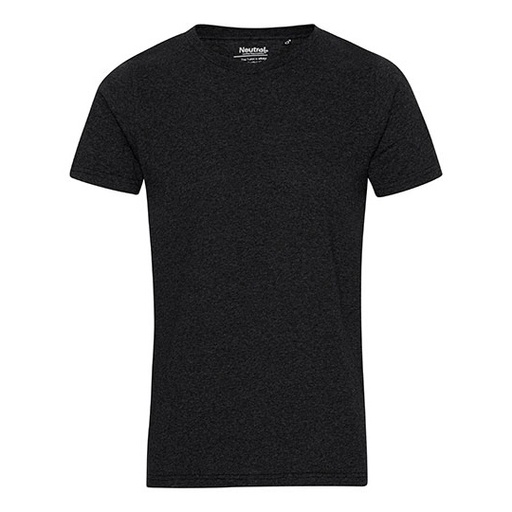 T-shirt z bawełny dopasowany NEC61001 - Black Melange