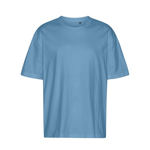 T-Shirt Oversize z Bawełny NET60011 - Dusty Indigo