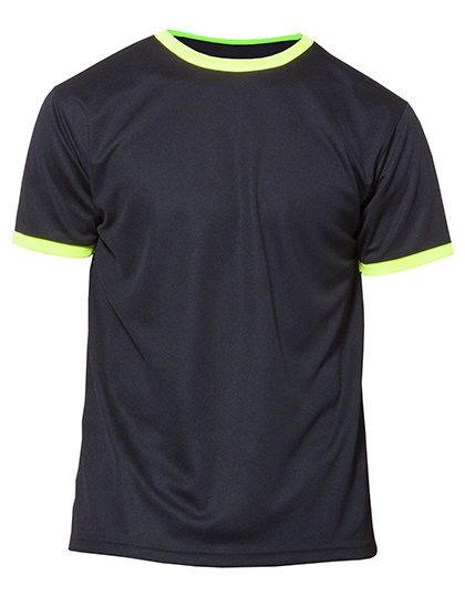 Sportowa koszulka z krótkim rękawem Action - Black & Yellow Fluor