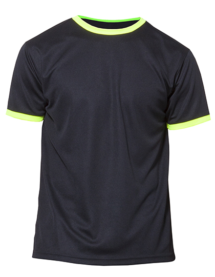 Dziecięca sportowa koszulka z krótkim rękawem Action - Black & Yellow Fluor