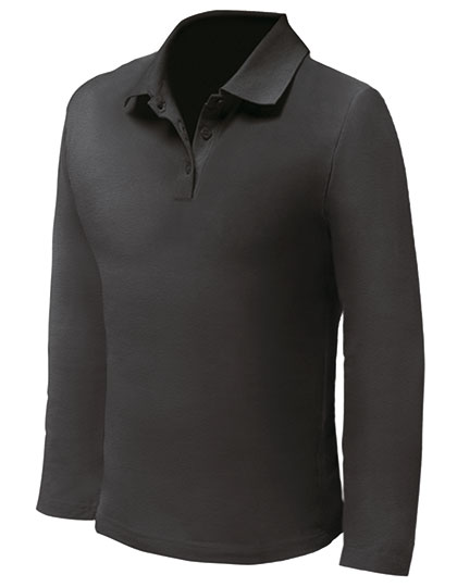 Męskie polo z długim rękawem - Black