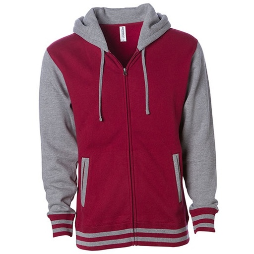 Bluza Unisex na Zamek z Kapturem Polar Bawelna Poliester NP351 - Cardinal & Gunmetal Heather